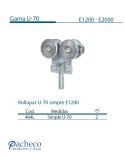 Rollapar U-70 simple E1200 para puerta corredera colgada