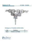 Rollapar U-70 doble E2000 AXIAL para puerta corredera colgada
