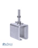 Abrazadera raíl U-70 ajustable para puerta corredera colgada