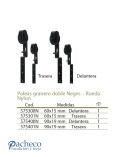Poleas para puertas de granero dobles Negro - Rueda Nylon