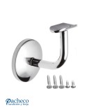 Soporte de Acero Inoxidable 316 Brillo y Satinado para Pasamanos Curvo y Anclaje a Pared