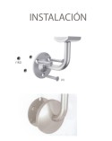Soporte de Acero Inoxidable 316 Brillo y Satinado para Pasamanos Curvo y Anclaje a Pared