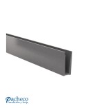 Perfil Superior de Aluminio Anodizado para Barandillas de Vidrio - Montaje Sobre Suelo