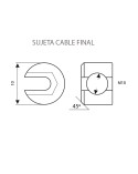 Sujetacable Final en Cruz de Acero Inoxidable para Remate de Cables 5 mm Diámetro