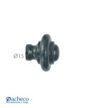 Pomo de forja torneado pequeño para muebles rústicos