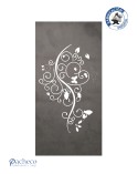 Celosía de hierro volutas con mariposa estilo romántico para cerramientos decorativos y jardines
