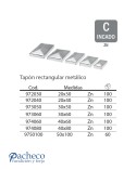 Tapón rectangular para poste cincado